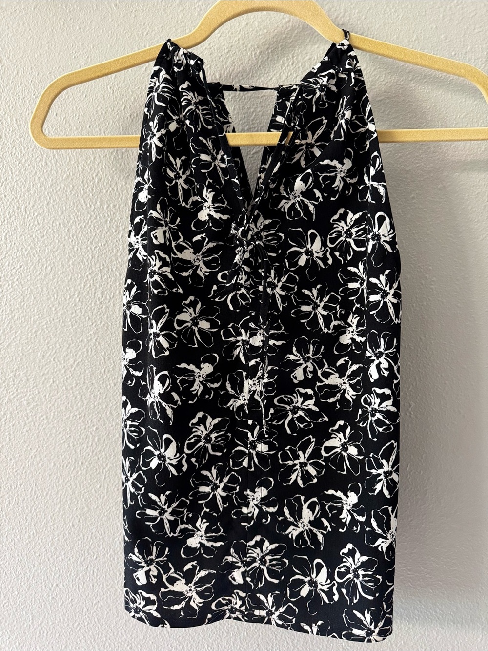 Banana Republic Black and White Floral Halter Top